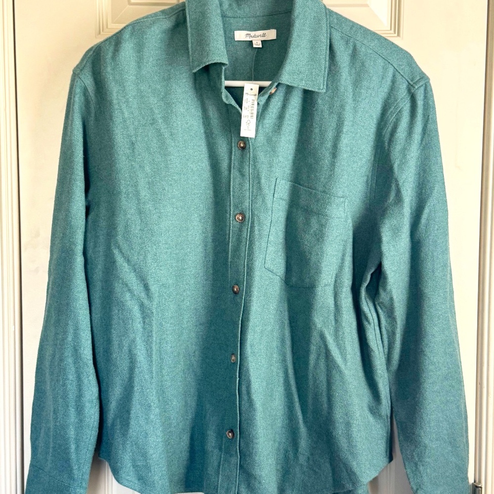 NWT Madewell Flannel Kempton Button-Up Shirt / SMALL / Blue